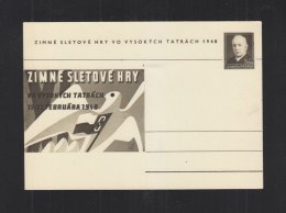 Czechoslovakia Stationery Zimne Sletove Hry - Ansichtskarten