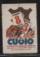 ITALY MILAN 1929 5TH ITALIAN LEATHER INDUSTRY WEEK NO GUM POSTER STAMP CINDERELLA ERINOPHILATELIE REKLAMENMARKEN - Stamps For Advertising Covers (BLP)