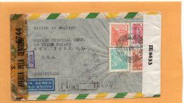 Brazil 1944 Registered Censored Cover Mailed To USA - Cartas