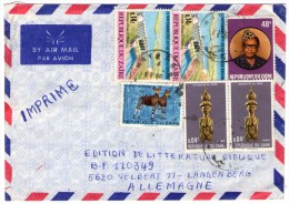 ZAIRE - AIR MAIL COVER TO GERMANY - Used Stamps