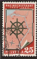 1954 Navigation Sur Le Rhin Bleu Decale Z318.1.12 Cat 200.- - Plaatfouten