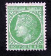 FRANCE  1946  -  Y&T 675  - Cers De Mazelin 80c Vert  -  Neuf Sans Gomme - 1945-47 Ceres De Mazelin