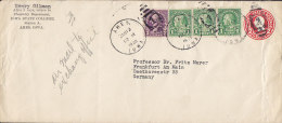 United States Uprated Postal Stationery Ganzsache Entier AMES 1938 Perfin Perforé Lochung  "I.S.C." Iowa State College - 1921-40