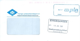 BRD Erfurt Privatpost 2007 Pin Mail Briefumschlag Kastenstempel TLV Thüringer Landesverband Eissport - Private & Local Mails