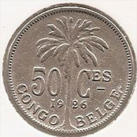 CONGO - ALBERT II * 50 Centiem 1926 Frans * Z.Fraai * Nr 3316 - 1910-1934: Albert I.