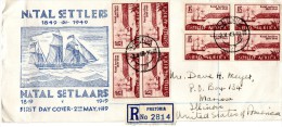 South Africa 1949 FDC Mailed To USA - FDC