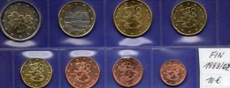 EURO-Einführung Mix-set Finnland 1999-2002 Prägeanstalt Helsinki Stg 21€ Staatlichen Münze 1C.- 2€ With 8 Coins Of Soumi - Finland