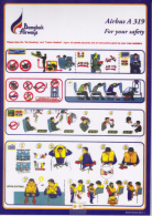 Thailande / Bangkok Airways / Airbus A 319 / Consignes De Sécurité / Safety Card - Sicherheitsinfos