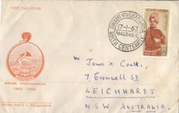 (119) Commercial FDC Cover Posted From India To Australia - Posted 1963 - Briefe U. Dokumente