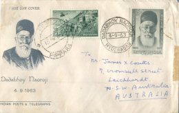 (119) Commercial FDC Cover Posted From India To Australia - Posted 1963 - Brieven En Documenten