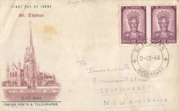 (119) Commercial FDC Cover Posted From India To Australia - Posted 1964 - Brieven En Documenten