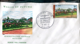 Wallis Et Futuna - 1er Jour Bâtiments Et Monuments - Sigave 12 Décembre 1977 - FDC