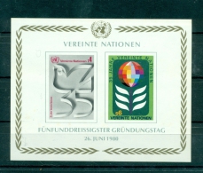 Nations Unies Vienne 1980 - Y & T N.12/13 B - Feuillet N.1  - 35e Anniversaire - Ungebraucht