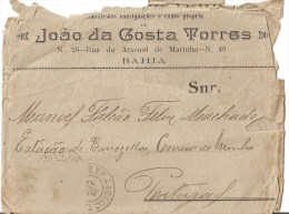 Bahia - Envelope E Cartas Do Grande Depósito De Vinhos De João Da Costa Torres. Brasil (envelope Em Mau Estado)(6 Scans) - Salvador De Bahia