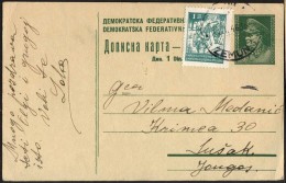 YUGOSLAVIA - JUGOSLAVIA - DFJ  Card  - TITO - ZEMUN To SUŠAK 1946 - Postal Stationery