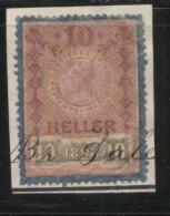 AUSTRIA KAISER FRANZ JOZEF I 1898 10 HELLER 10H MAGENTA & BLUE AUSTRIAN GENERAL DUTY REVENUE BAREFOOT 410 STEMPELMARKE - Fiscale Zegels