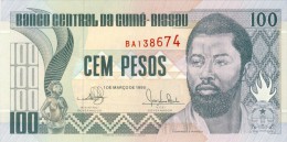 BILLET # GUINEE BISSAU # 100 PESOS # 1990 # PICK 11 #  NEUF # DOMINGOS RAMOS # - Guinee-Bissau