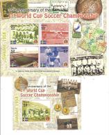 ** NEVIS 75th ANNIVERSARY 1st WORLD CUP SOCCER 4V.+BF  MNH SOCCER CALCIO - 2002 – Südkorea / Japan