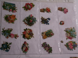 ""   LOT  DE  16  DECOUPIS  GAUFRES  //   PETITE  TAILLE  --     FLEURS  //  PAGE  21 X 30  "" - Flowers