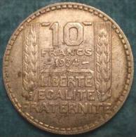 M_p> Francia 10 Franchi 1934 In Argento 10 Grammi - 10 Francs
