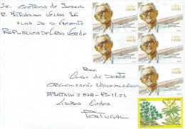 TIMBRES - STAMPS - LETTRE - CAP VERT / CAPE VERDE - COMPOSITEUR LUIS RENDALL ET FLORE (Euphorbia Tuckeyna - RARE - Cape Verde