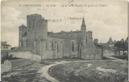 Carcassonne  -  Cité  : Eglise St Nazaire Et Partie Du Théâtre - Cachet Poste 18 Novembre 1925 - Carcassonne