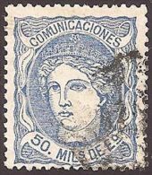 ESPAÑA 1870 - Edifil #107b - VFU - Used Stamps