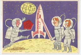 Astronomie - Cosmos - Fusée Cccp -lune -  1963 - Russe - Bonne Année - Astronaute - Cosmonaute - Astronomie