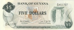 BILLET # GUYANE # 5 DOLLARS  # PICK 22 A  #  NEUF # TYPE 1966 # - Guyana
