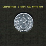 CZECHOSLOVAKIA    3  HALERE  1963  (KM # 52) - Tchécoslovaquie