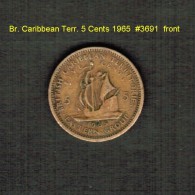 BR. CARIBBEAN TERRITORIES    5  CENTS  1965   (KM # 4) - Territoires Britanniques Des Caraïbes