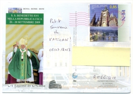 Vatican Vaticano Cathedral Cathédrale Catedrale Di San Vito Ceca Czech Sur Carte Vers Belgique 08/7/2013 - Lettres & Documents