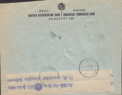 Hungary PESTER Ungarische Commercial-BANK, BUDAPEST Meter Stamp 1916 Cover Censor Zensur Label (2 Scans) - Storia Postale