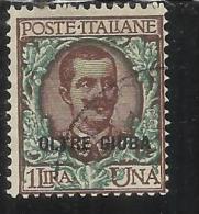 OLTRE GIUBA 1925 SOPRASTAMPATO D´ITALIA ITALY OVERPRINTED LIRE 1 TIMBRATO USED - Oltre Giuba