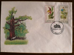 LETTONIE Orchidées, Orchidée  (Yvert 430/31)FDC, Enveloppe 1 Er Jour. Emis En 11/07/1992 - Orchidées