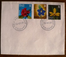 SRI LANKA Orchidées, Orchidée, Fleurs N° Yvert 461/64 FDC, 1 Enveloppe 1 Er Jour. 01/01/1976 - Orchids