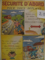 Affiche SNCF De Sécurité - 28 - Sécurité D'abord Pour Vous Déplacer (autorail Micheline) - Eisenbahnverkehr