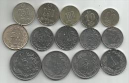 Turkey Collection Of 14 Coins,all Different And Listed - Turchia