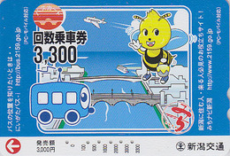 Carte Prépayée Japon - Animal - ABEILLE Pont Bus Avion - BEE Insect Japan Prepaid Card - BIENE Prepaid Karte - 45 - Bienen