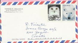 Snowy Owl / Polar Bear, Philadelphia, USA, Letter To Croatia - Fauna Antartica