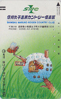 Télécarte Ancienne Japon / 110-011 - Animal - ABEILLE & GOLF - BEE & Sport Japan Front Bar Phonecard - BIENE - ABEJA  83 - Api