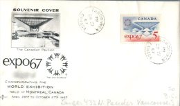 (939) FDC Cover Posted From Canada - 1967 - 1952-1960