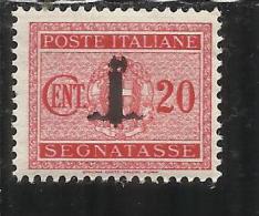 ITALIA REGNO ITALY KINGDOM REPUBBLICA SOCIALE RSI 1944 SEGNATASSE TAXES TASSE PICCOLO FASCIO FASCIETTO CENTESIMI 20 MNH - Portomarken