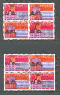 1974 SWITZERLAND WORLD POSTAL CONGRESS 2x BLOCK OF 4 MICHEL: 1027-1028 MNH ** CTO - Unused Stamps