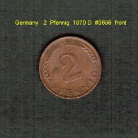 GERMANY    2  PFENNIG  1970 D   (KM # 106a) - 2 Pfennig