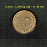 GERMANY    10  PFENNIG  1968 F   (KM # 108) - 10 Pfennig
