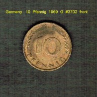 GERMANY    10  PFENNIG  1969 G   (KM # 108) - 10 Pfennig