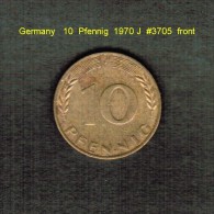GERMANY    10  PFENNIG  1970 J (KM # 108) - 10 Pfennig