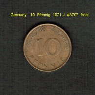 GERMANY    10  PFENNIG  1971 J (KM # 108) - 10 Pfennig