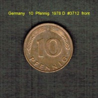 GERMANY    10  PFENNIG  1978 D  (KM # 108) - 10 Pfennig